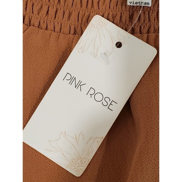 Pink Rose Women's Caramel Crop top Sz‎ Sm - Picture 7 of 8